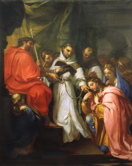 Saint Elzéar de Sabran et sainte Delphine de Signe présentés au Christ par saint François d\'Assise